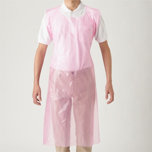 川西工業 ポリエチエプロン エコノミー フリーサイズ ピンク 4440 50枚/箱(ご注文単位1箱)【直送品】