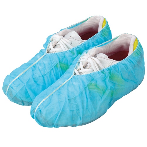 川西工業 不織布シューズカバー ブルー 7050 100枚/箱(ご注文単位1箱)【直送品】