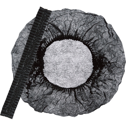 川西工業 不織布使いきりヘアキャップ ブラック 7045 100枚/箱(ご注文単位1箱)【直送品】