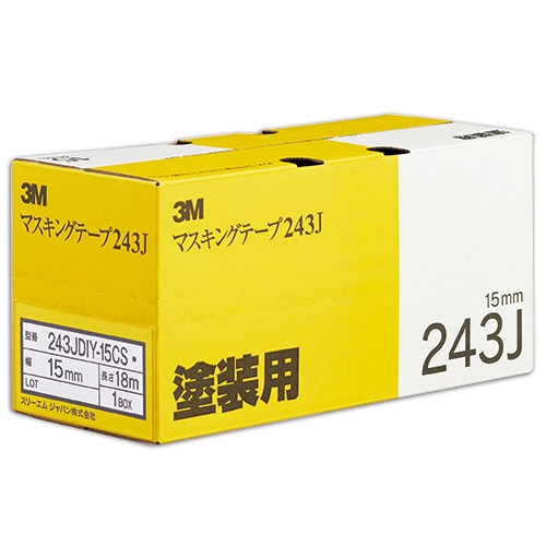 3M スコッチ マスキングテープ 243J 塗装用 15mm×18m 243JDIY-15CS 80巻/箱（ご注文単位1箱）【直送品】