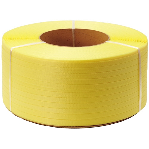 TANOSEE PPバンド 自動梱包機用 15mm×2500m 黄 4巻/セット（ご注文単位1セット）【直送品】