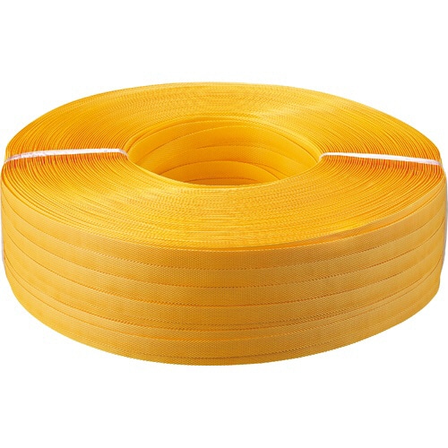 TANOSEE PPバンド 手締め用 15mm×1000m 黄 1巻(ご注文単位1巻)【直送品】