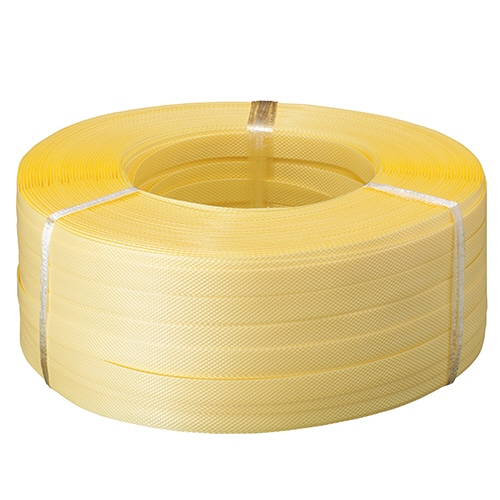 TANOSEE PPバンド 手締め用 15mm×500m 黄 5巻/セット(ご注文単位1セット)【直送品】