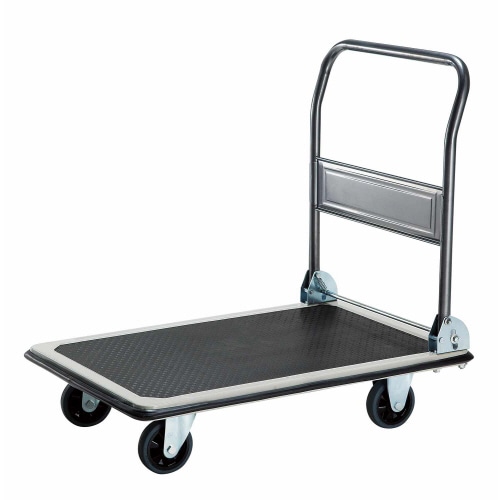 TANOSEE スチール台車(折りたたみ式) 300kg荷重 黒 1台(ご注文単位1台)【直送品】