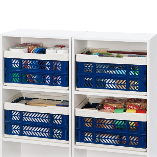 TANOSEE ハンドル付き バスケットオリコン 15L ホワイト/ブルー 1個(ご注文単位1個)【直送品】