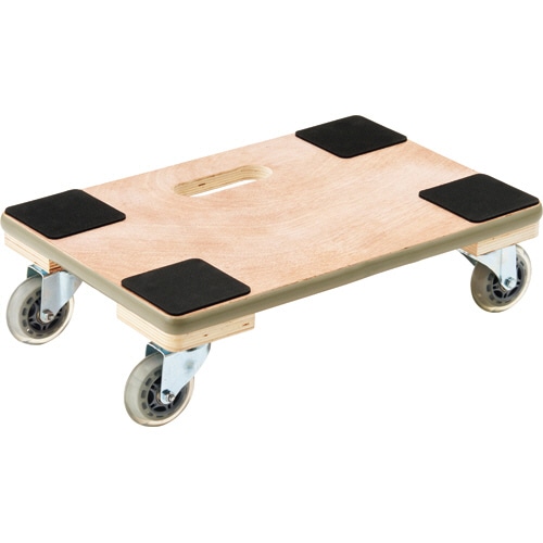 アイネット 木製平台車 静運 すべり止め付 100kg荷重 310×460mm IK501-01 1台(ご注文単位1台)【直送品】