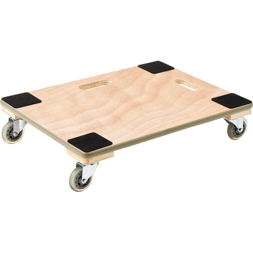 アイネット 木製平台車 静運 すべり止め付 100kg荷重 455×605mm IK501-02 1台(ご注文単位1台)【直送品】