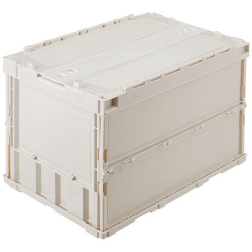 エコン カラーオリコン フタ付き 50L ホワイトグレー 560320WHTSU 1台(ご注文単位1台)【直送品】