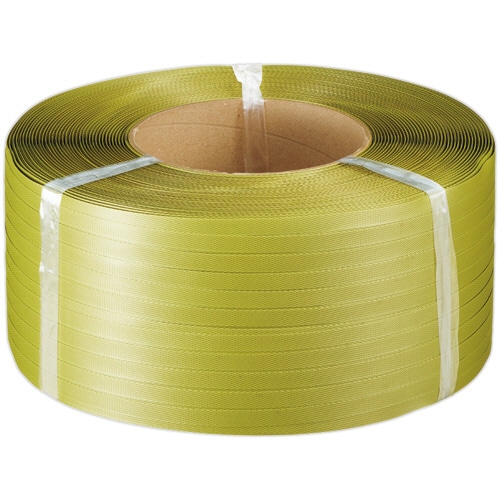 グリーンプラ 自動梱包機用再生PPバンド グリーンライトバンド 15mm×2500m 黄 EDH15Y 1巻(ご注文単位1巻)【直送品】