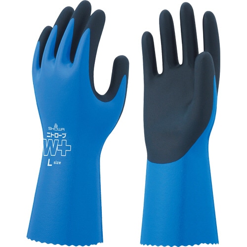 ショーワグローブ No.378Plus ニトローブ W+(ダブリュープラス) M ブルー NO.378PLUS-M 1双(ご注文単位1双)【直送品】