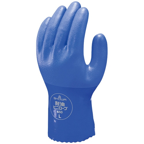 ショーワグローブ No.650 耐油ビニローブ M ブルー NO650-M 1双(ご注文単位1双)【直送品】