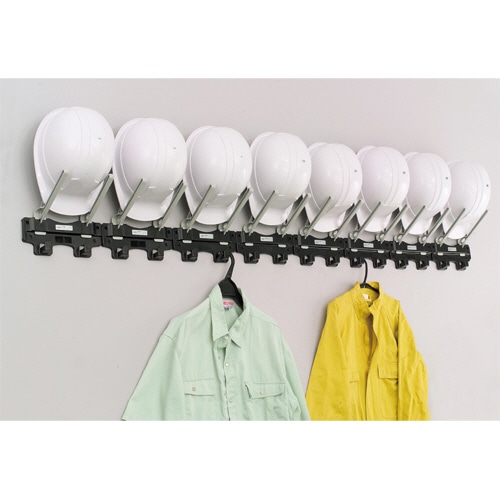 トーヨーセフティー ヘルメット収納ハンガーII 8個掛け用 No.410 (1個掛け×8台) 1セット（ご注文単位1セット）【直送品】