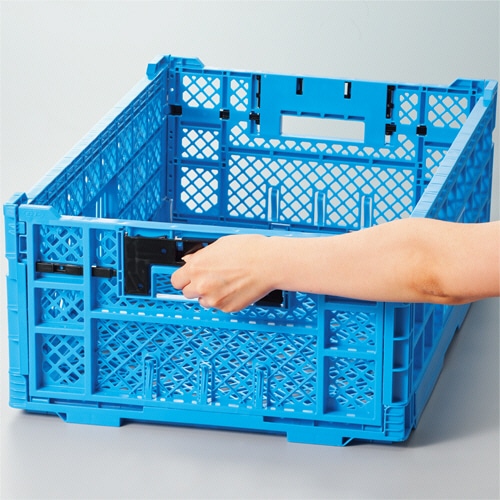 三甲 メッシュ折りたたみコンテナ 41.9L ブルー 556120-00 1台(ご注文単位1台)【直送品】