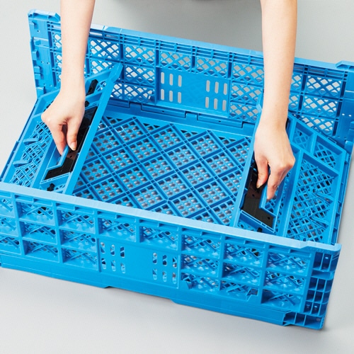 三甲 メッシュ折りたたみコンテナ 41.9L ブルー 556120-00 1台(ご注文単位1台)【直送品】