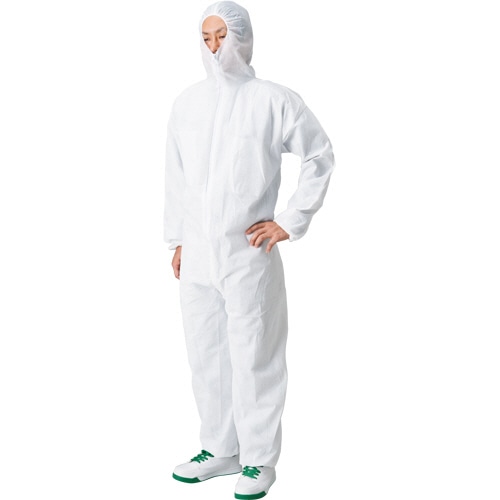 川西工業 不織布使い捨てつなぎ 防塵タイプ L #7017L 1着(ご注文単位1着)【直送品】