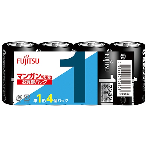 FDK 富士通 マンガン乾電池 単1形 R20PU(4S) 20本/箱（ご注文単位1箱）【直送品】