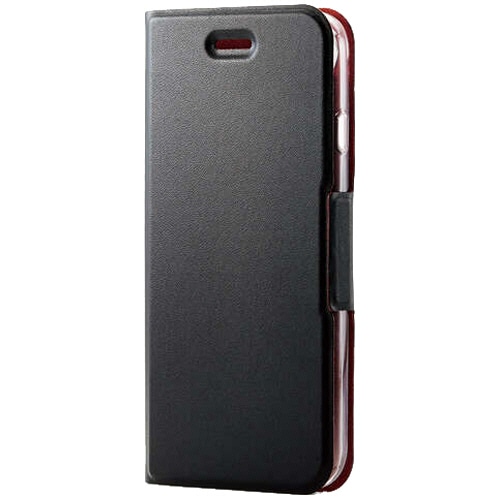 エレコム iPhone SE 第3世代 レザーケース 手帳型 ULTRASLIM 磁石付 クリアケース ブラック PM-A22SPLFUBK 1個（ご注文単位1個）【直送品】