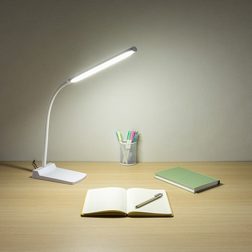 オーム電機 LEDデスクランプ ホワイト DS-LS24-W 1台(ご注文単位1台)【直送品】