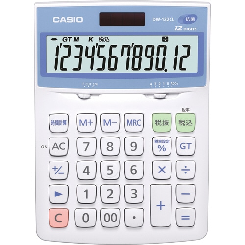 カシオ 抗菌電卓 12桁 デスクタイプ DW-122CL-N 1台(ご注文単位1台)【直送品】