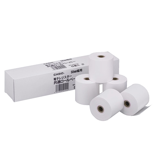 カシオ 電子レジスター用 ロールペーパー 幅58×直径60mm×長さ35m 芯内径12mm RP-5860X5 5個/袋(ご注文単位1袋)【直送品】