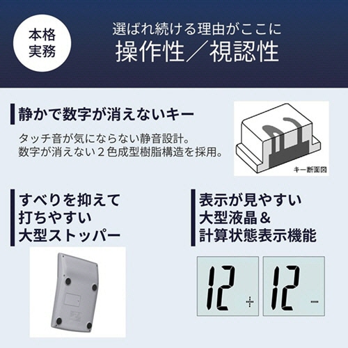 カシオ 本格実務電卓 12桁 デスクタイプ DS-20WKA-N 1台(ご注文単位1台)【直送品】