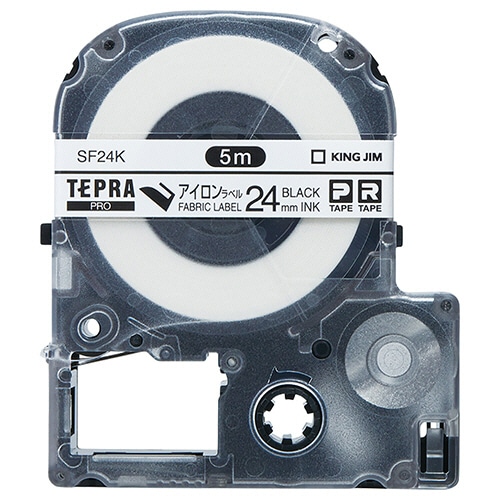 キングジム テプラ PRO テープカートリッジ アイロンラベル 24mm 黒文字 SF24K 1個（ご注文単位1個）【直送品】