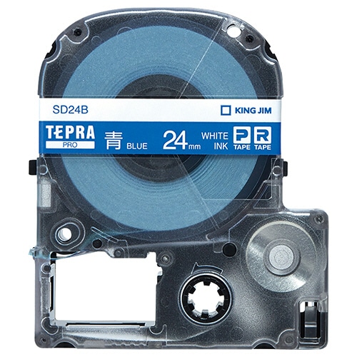 キングジム テプラ PRO テープカートリッジ ビビッド 24mm 青/白文字 SD24B 1個(ご注文単位1個)【直送品】