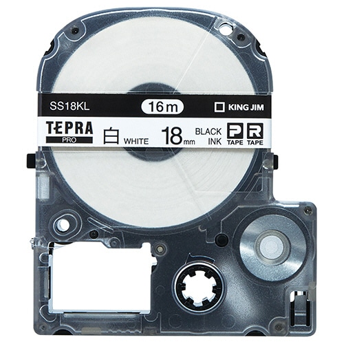 キングジム テプラ PRO テープカートリッジ ロングタイプ 18mm 白/黒文字 SS18KL-5P 5個/袋(ご注文単位1袋)【直送品】