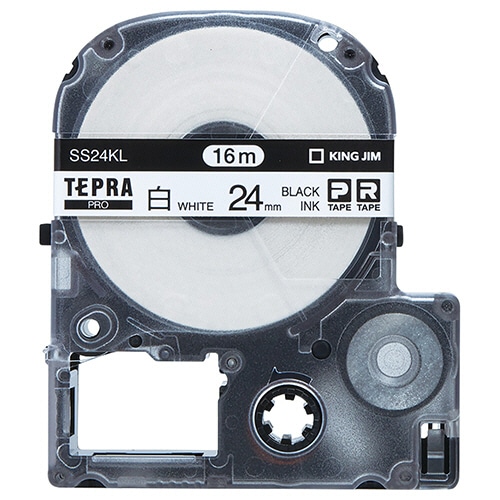 キングジム テプラ PRO テープカートリッジ ロングタイプ 24mm 白/黒文字 SS24KL-5P 5個/袋(ご注文単位1袋)【直送品】