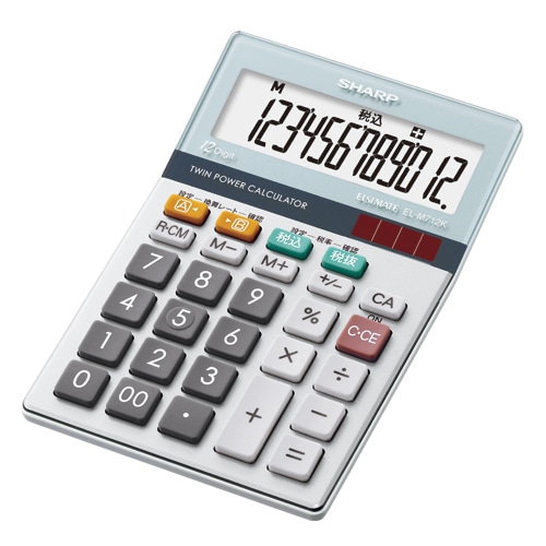 シャープ エルシーメイト電卓 12桁 ミニナイスサイズ EL-M712K-X 1台（ご注文単位1台）【直送品】