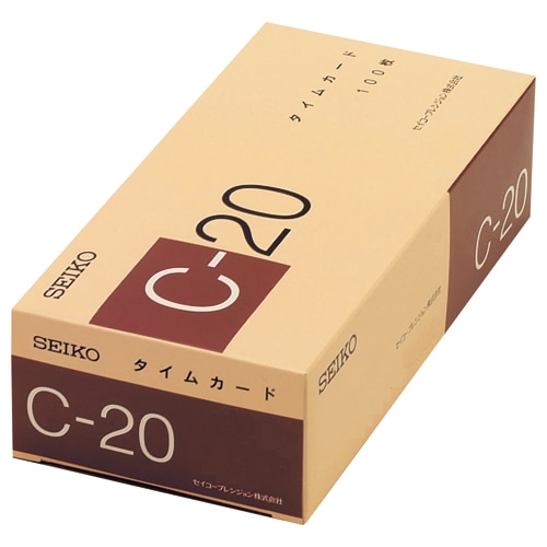 セイコーソリューションズ セイコー用タイムカード 20日締 日付印字あり C-20カード 100枚/袋(ご注文単位1袋)【直送品】