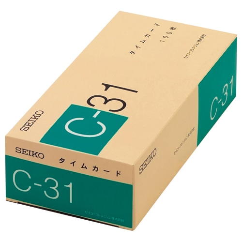 セイコーソリューションズ セイコー用タイムカード 月末締 日付印字あり C-31カード 100枚/袋(ご注文単位1袋)【直送品】