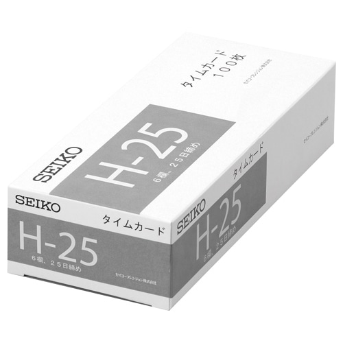 セイコーソリューションズ セイコー用片面タイムカード 25日締 6欄印字 CA-H25 100枚/袋(ご注文単位1袋)【直送品】