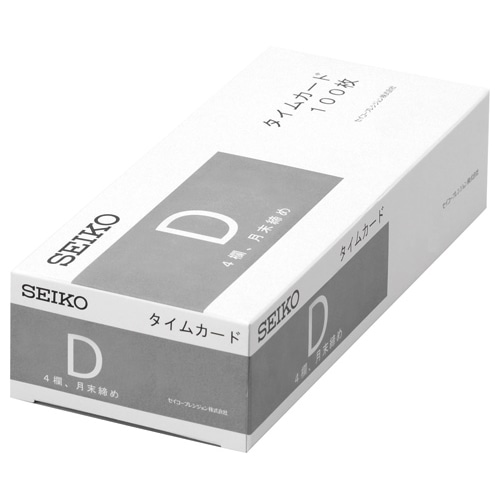 セイコーソリューションズ セイコー用片面タイムカード 月末締 4欄印字 CA-D 100枚/袋(ご注文単位1袋)【直送品】
