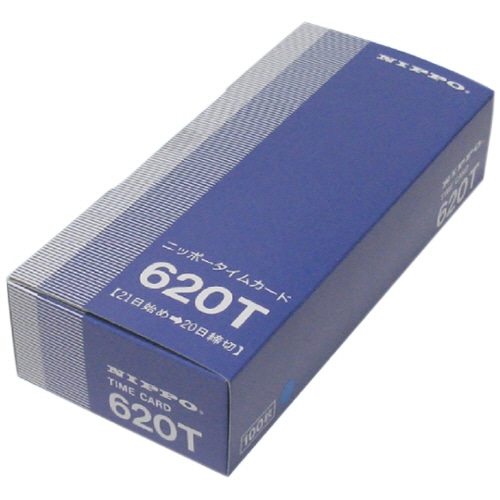 ニッポー 標準タイムカード 20日締 620T 100枚/袋(ご注文単位1袋)【直送品】