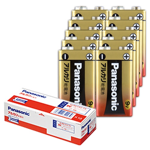 パナソニック アルカリ乾電池 9V形 6LR61XJ/1S 10本/セット（ご注文単位1セット）【直送品】