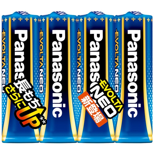 パナソニック アルカリ乾電池 エボルタNEO 単3形 LR6NJ/4SE 4本/袋（ご注文単位1袋）【直送品】