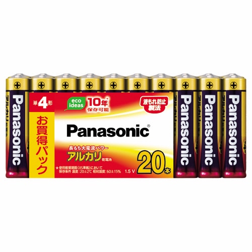 パナソニック アルカリ乾電池 単4形 LR03XJ/20SW 20本/袋（ご注文単位1袋）【直送品】
