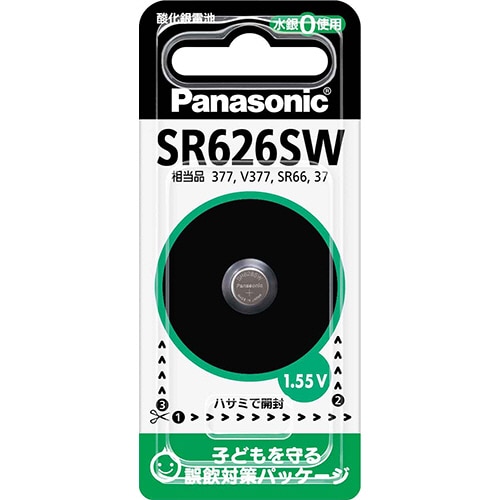 パナソニック 時計用酸化銀電池 1.55V SR-626SW 1個（ご注文単位1個）【直送品】