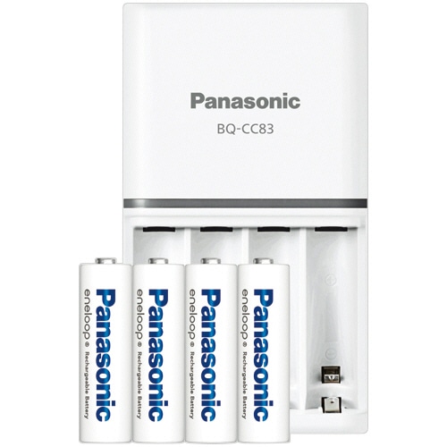 パナソニック 充電器セット eneloop単3形4本付 K-KJ83MCD40 1パック(ご注文単位1パック)【直送品】