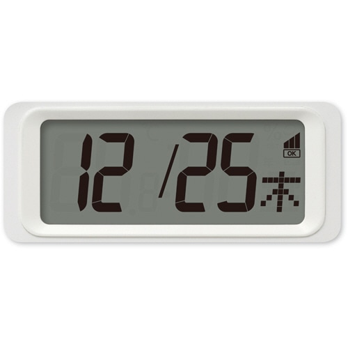 リズム フィットウェーブリブ A02 温湿度カレンダー切替表示機能付電波時計 白 8FYA02SR03 1台(ご注文単位1台)【直送品】