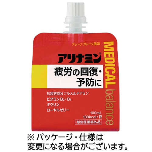 アリナミン製薬 アリナミン メディカルバランス グレープフルーツ風味 100ml パウチ 6袋/箱（ご注文単位1箱）【直送品】