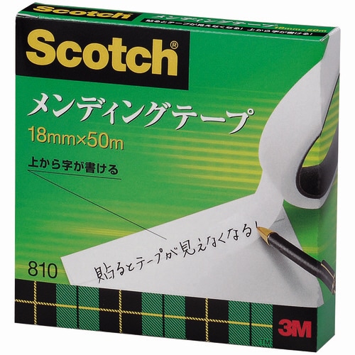 3M スコッチ メンディングテープ 810 大巻 18mm×50m 紙箱入 810-3-18 1巻（ご注文単位1巻）【直送品】