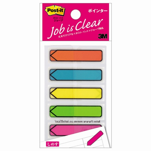 3M ポスト・イット ジョーブ ポインター 44×12mm 20枚×5色 684NE 1パック（ご注文単位1パック）【直送品】