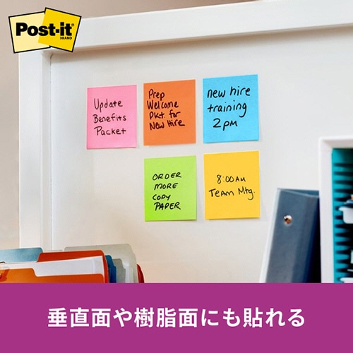 3M ポスト・イット 強粘着ノート 50×50mm ネオンカラー5色 650-5SSAN 5冊/袋（ご注文単位1袋）【直送品】