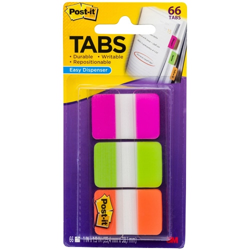 3M ポスト・イット 超丈夫なインデックス 25.4×38.1mm ピンク/ブライトグリーン/オレンジ 686-PGO 3冊/袋(ご注文単位1袋)【直送品】