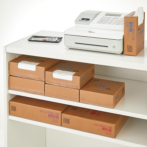 TANOSEE BOX入レジ袋 乳白 45号 ヨコ300×タテ530×マチ幅140mm 300枚/箱(ご注文単位1箱)【直送品】