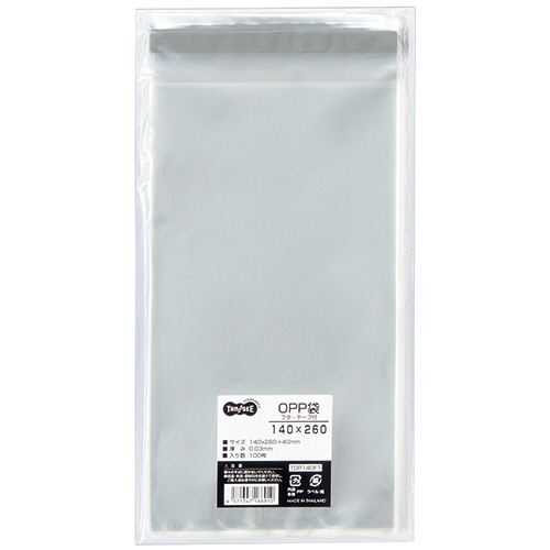 TANOSEE OPP袋 フタ・テープ付 140×260＋40mm 1000枚/箱（ご注文単位1箱）【直送品】