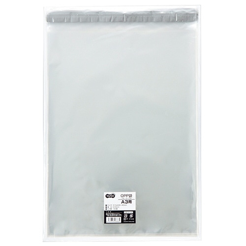 TANOSEE OPP袋 フタ・テープ付 A3用 310×430+40mm 1000枚/箱(ご注文単位1箱)【直送品】