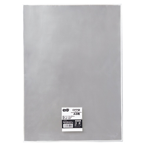 TANOSEE OPP袋 フラット A3用 310×430mm 100枚/袋(ご注文単位1袋)【直送品】